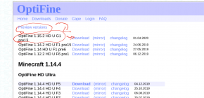 What You Need to Click on To Download OptiFine on 1.15