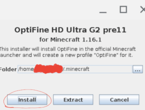 The installer for installing OptiFine on Chromebook