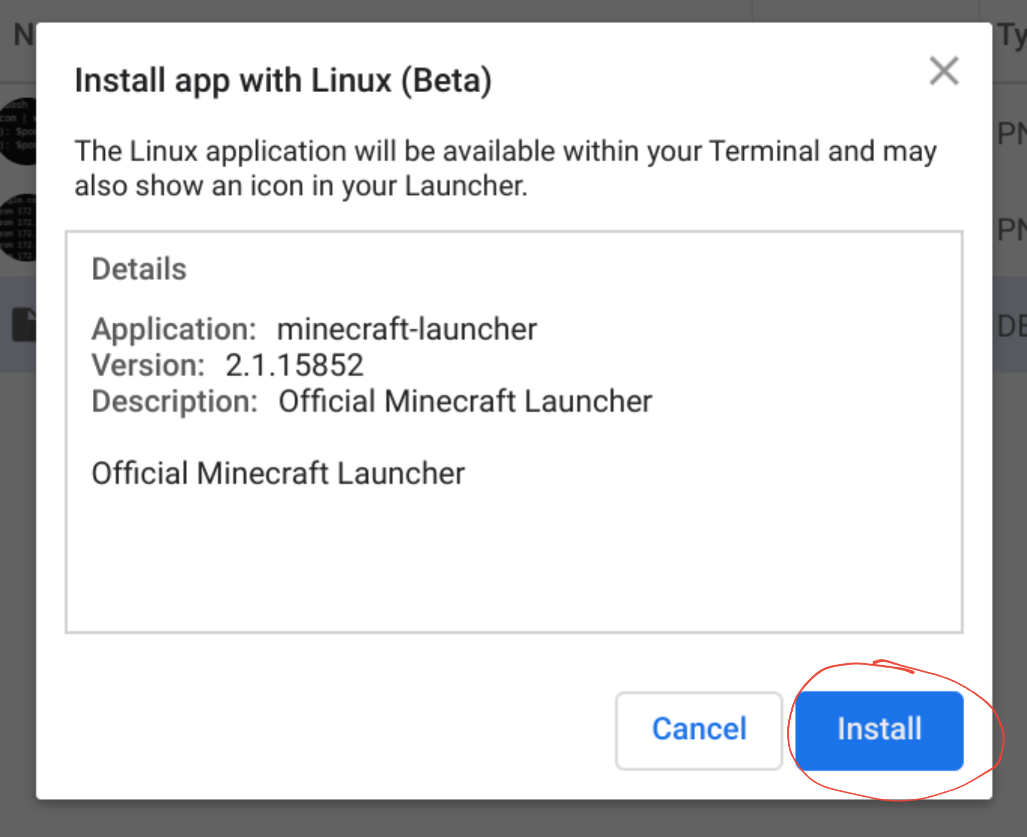 Linux (Beta) Minecraft Installation