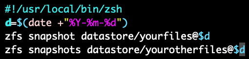 Script to automate zfs snapshots