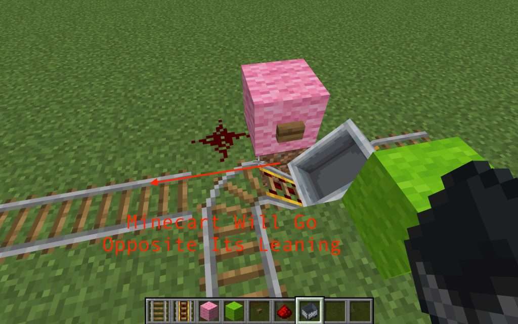 Minecarts Will Always Leave the Stop Opposite from the Block Its Leaning